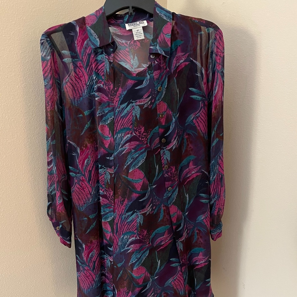 Robbie Bee versatile 2 in one dress/top 100 %Silk dress size 8P